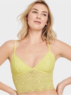 Auden Yellow Lace Bralette Crop Top
